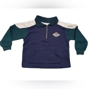 NWT Bugle Boy Vintage Toddler Boy Varsity 1/2 Zip Pullover